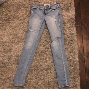 Hollister light wash ripped jeans